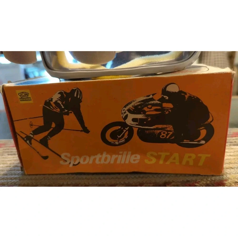 Vintage NOS Retro Sport Goggles Row Rathenow Snowmobile Ski Germany 1970s READ